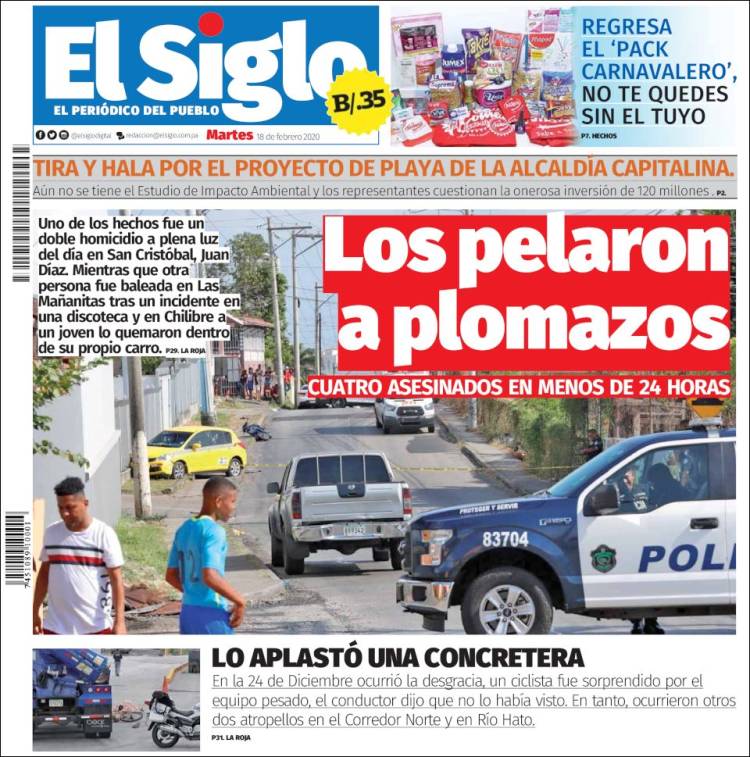 Portada de El Siglo (Panam&aacute;)