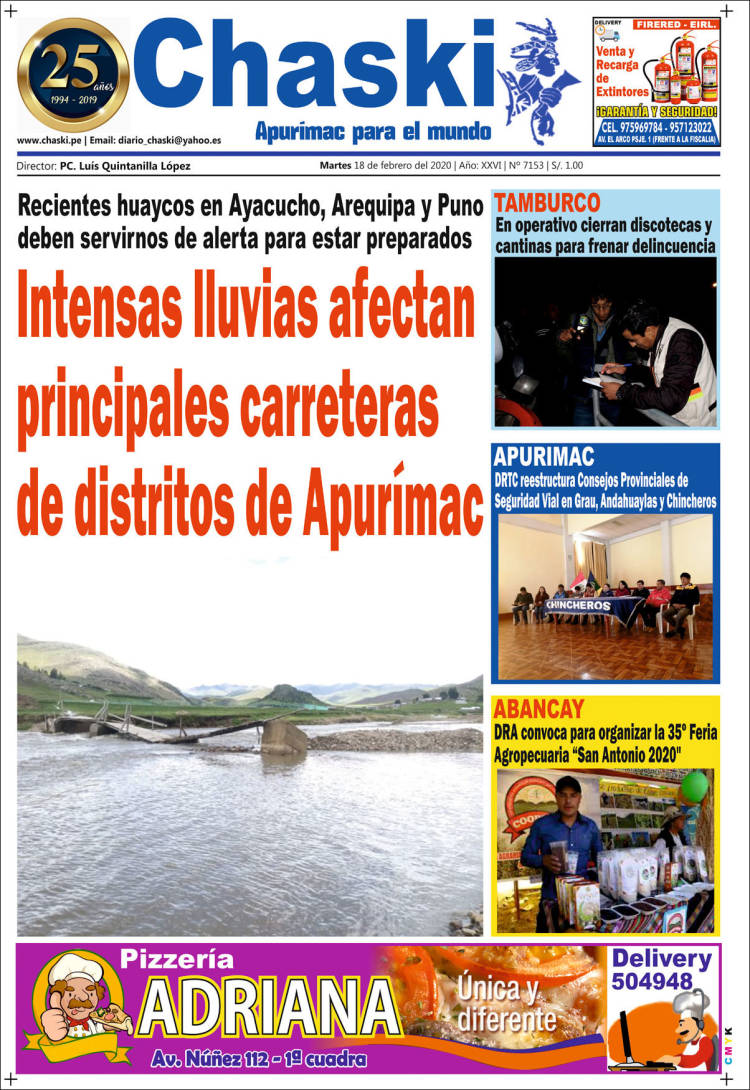 Portada de Diario Chaski (Perú)