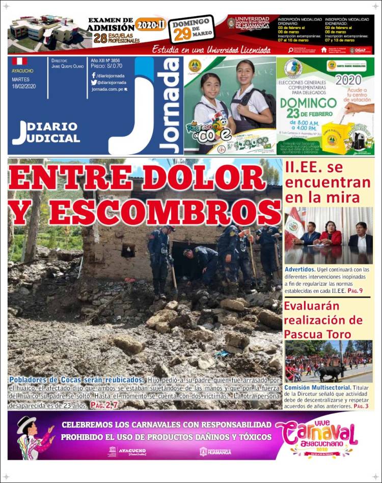 Portada de Diario Jornada (Perú)