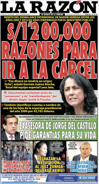 Portada de La Razón (Perú)