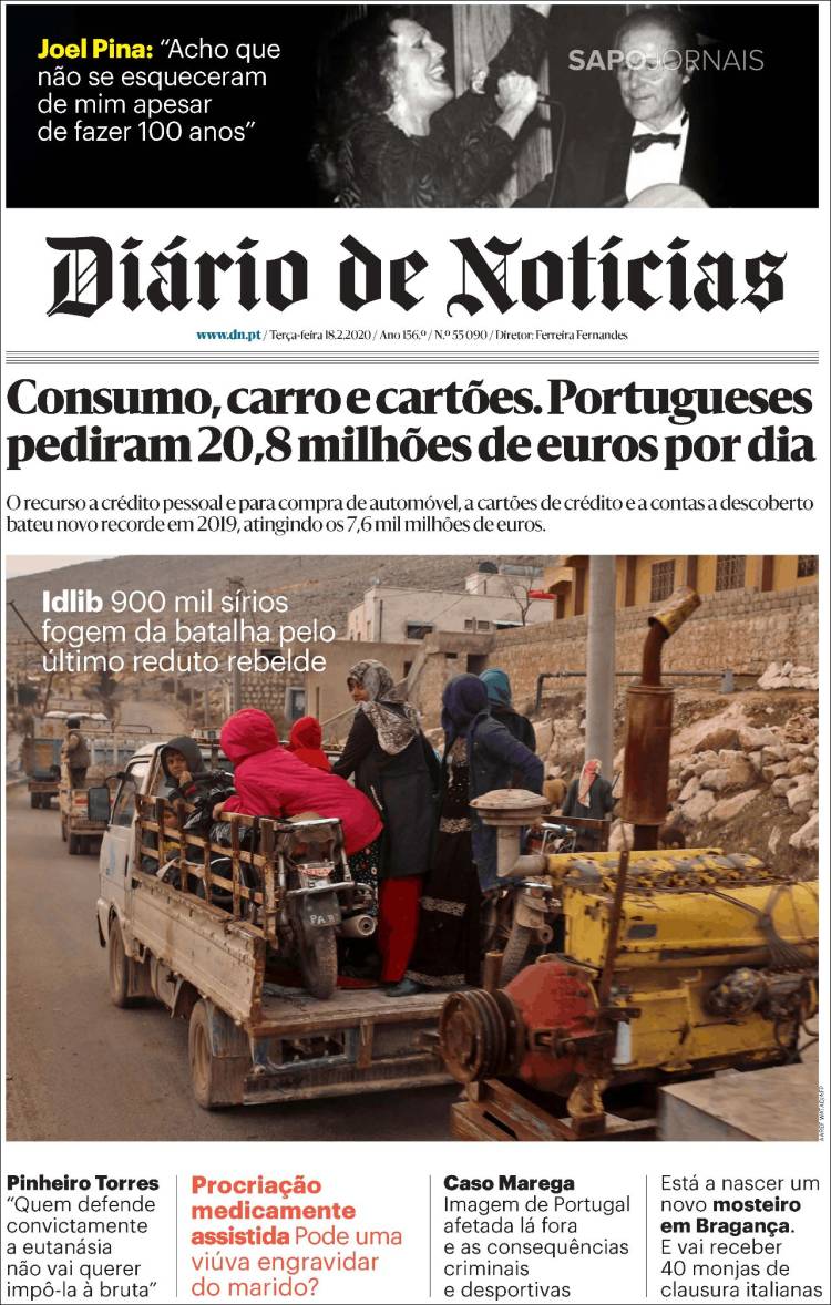 Portada de Diário de Noticias (Portugal)