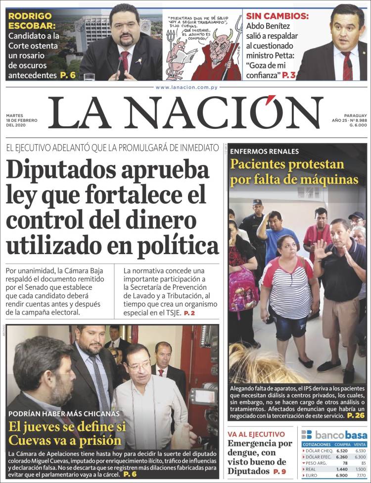 Portada de La Nación (Paraguay)