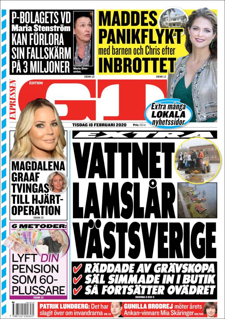 Portada de Göteborgstidningen (Suecia)