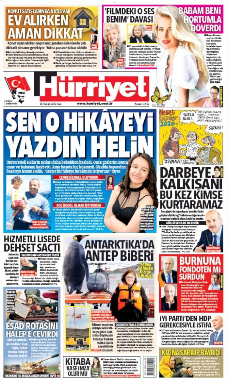 Portada de Hürriyet (Turqu&iacute;a)