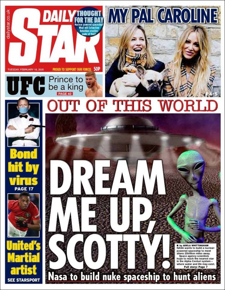 Portada de Daily Star (Reino Unido)
