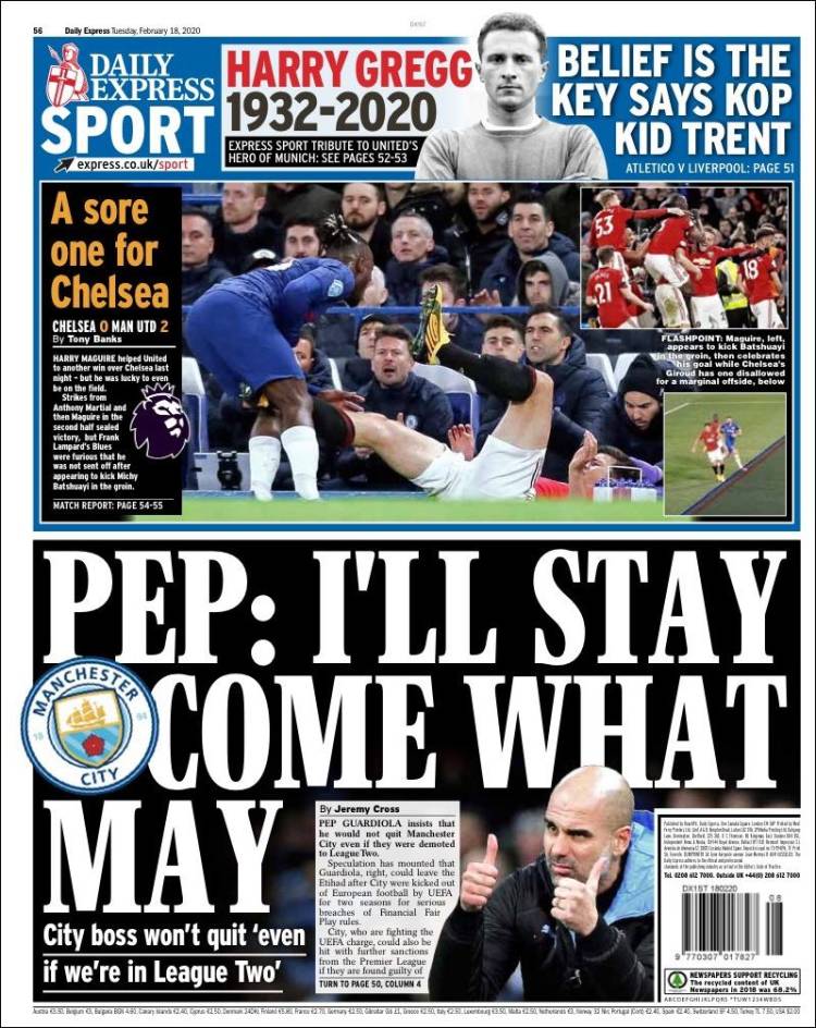 Portada de Express Sport (Reino Unido)