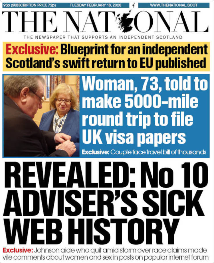 Portada de The National (Reino Unido)