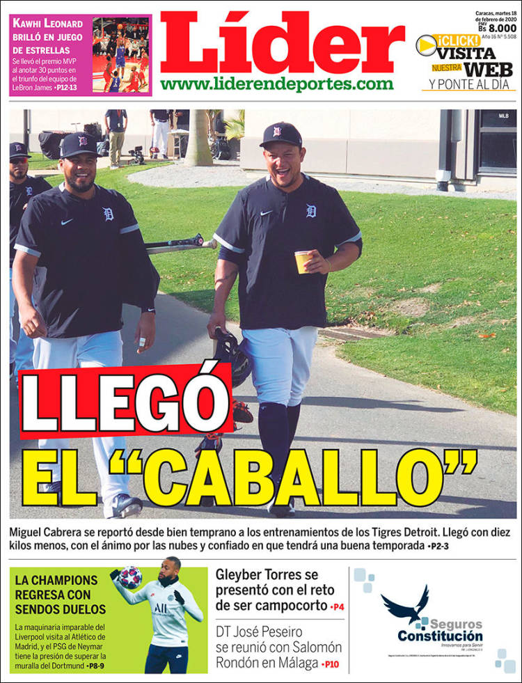 Portada de Lider en deportes (Venezuela)