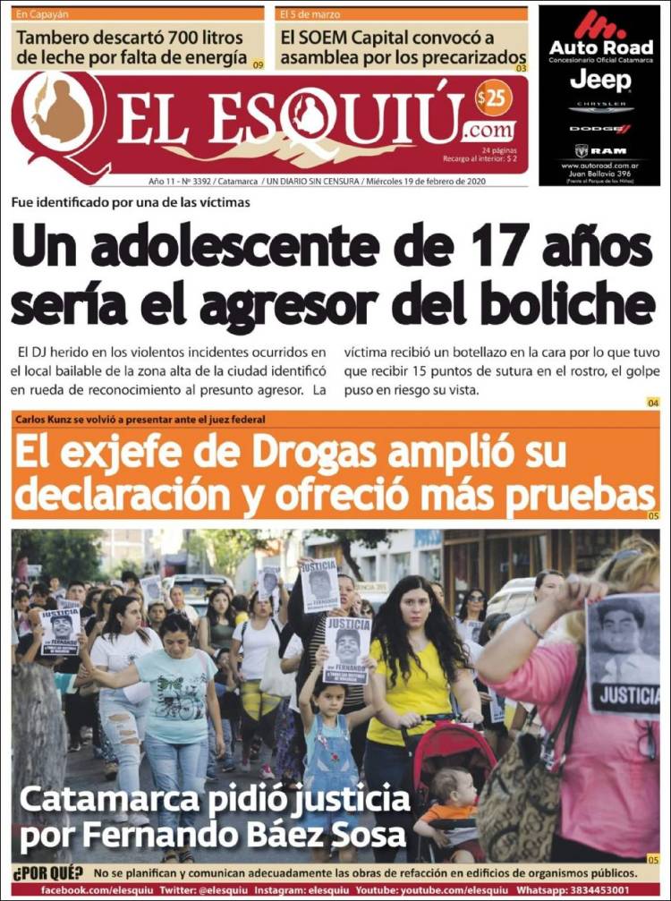 Portada de El Esquiu (Argentina)
