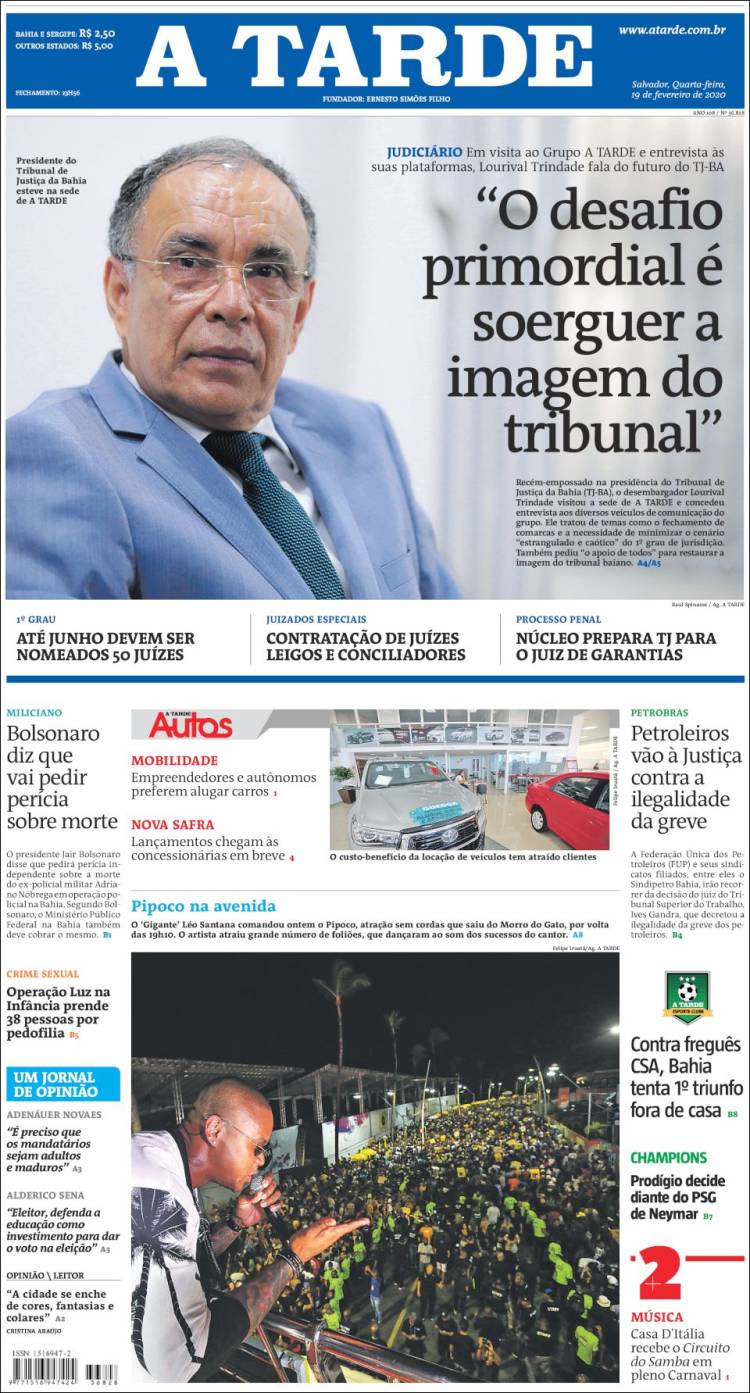 Portada de Diário A Tarde (Brasil)