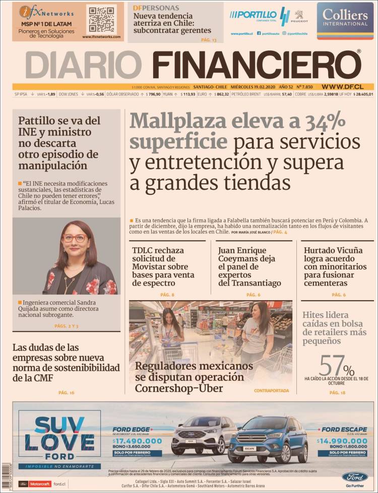 Portada de Diario Financiero (Chile)