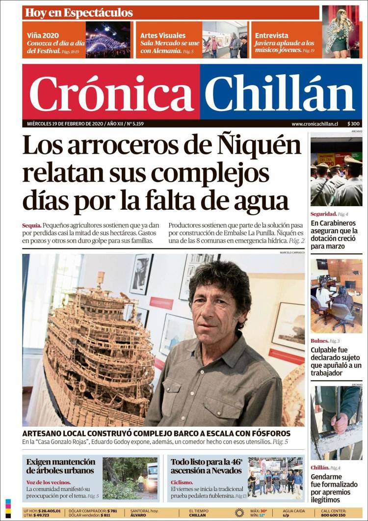 Portada de Crónica Chillán (Chile)