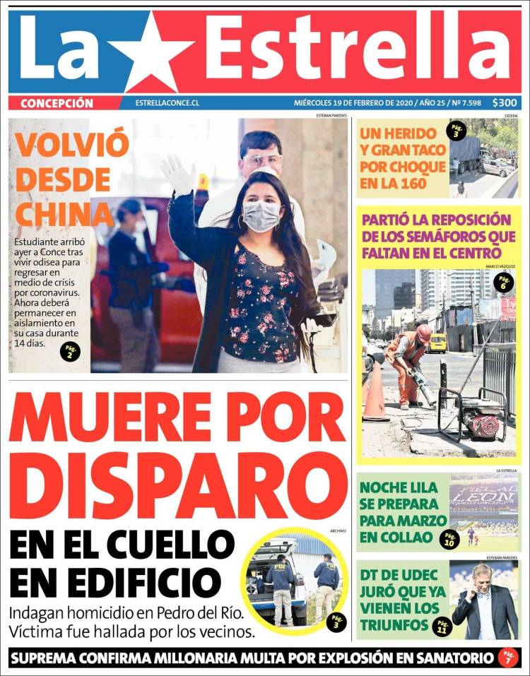 Portada de La Estrella de Concepción (Chile)