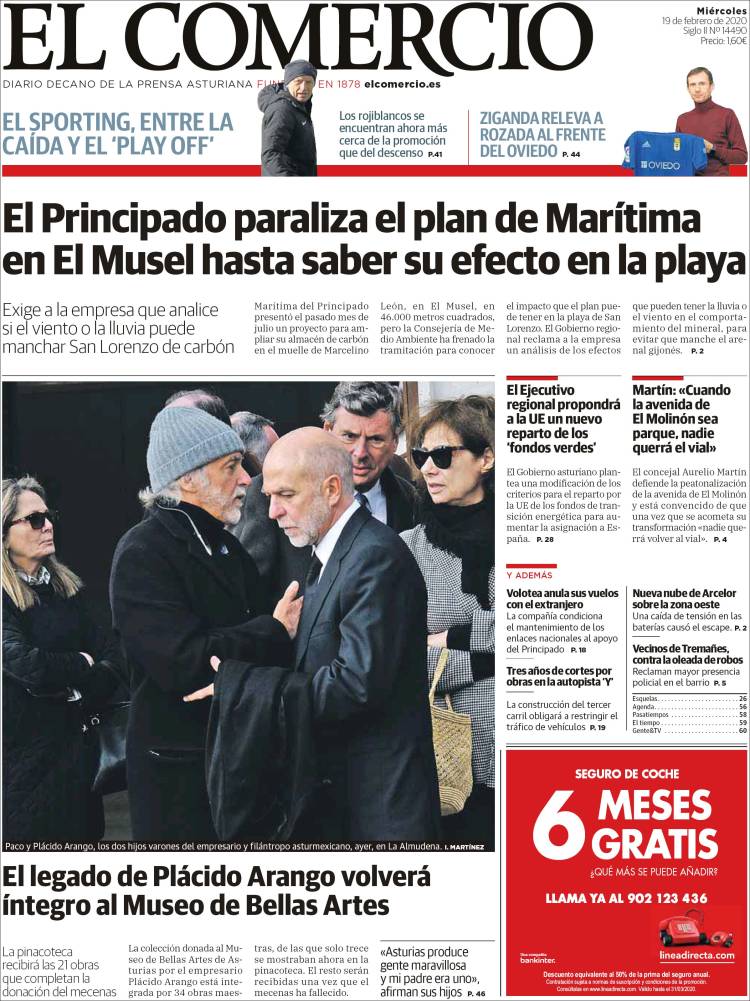 Portada de El Comercio (Espa&ntilde;a)