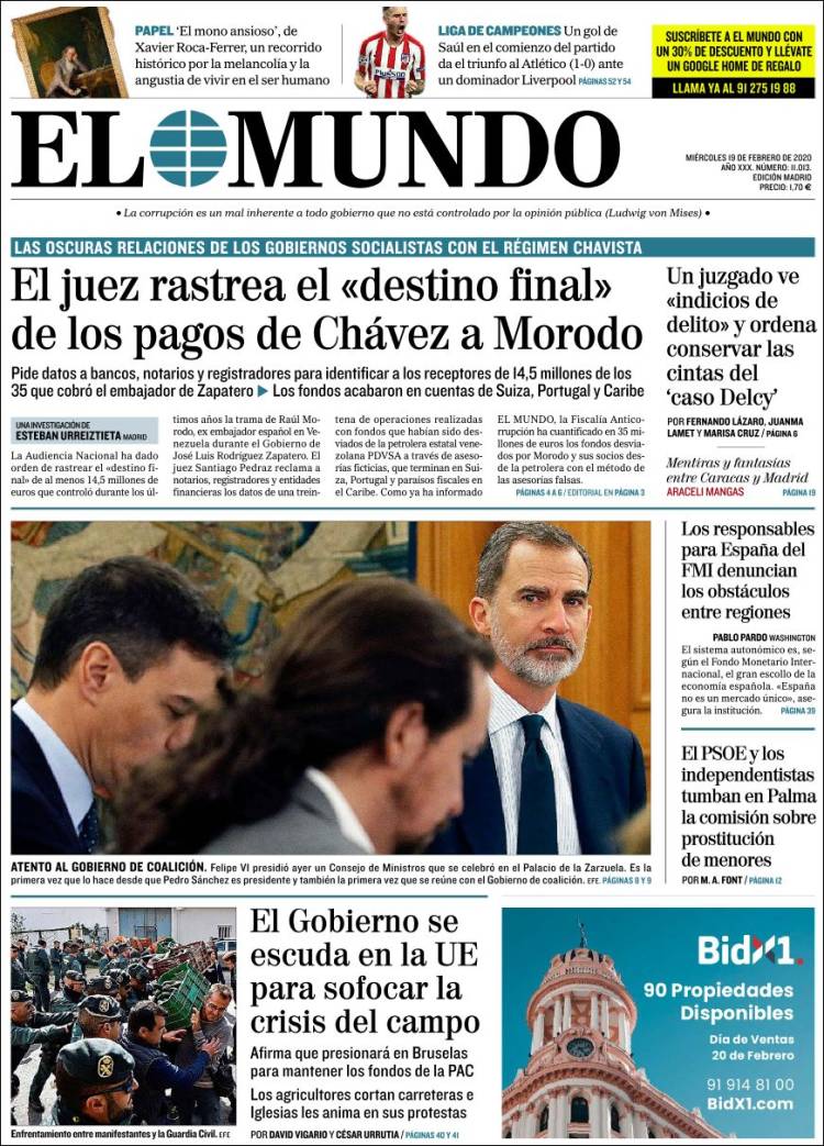 Portada de El Mundo (Espa&ntilde;a)