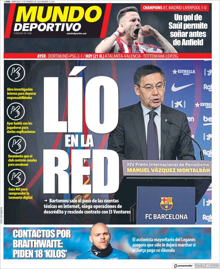 Portada de El Mundo Deportivo (Espa&ntilde;a)