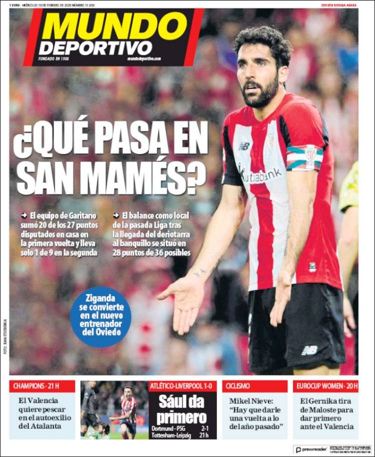 Portada de Mundo Deportivo Bizkaia (Espa&ntilde;a)