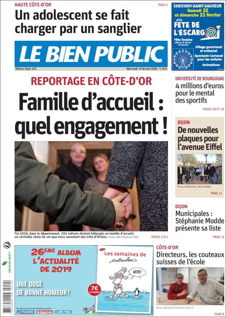 Portada de Le Bien Public (Francia)