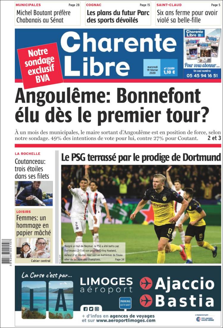 Portada de Charente Libre (Francia)