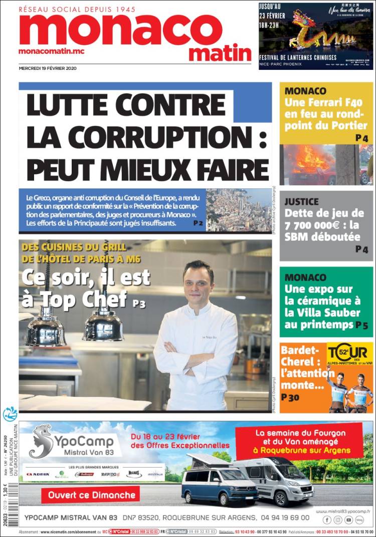 Portada de Nice-Matin (Francia)