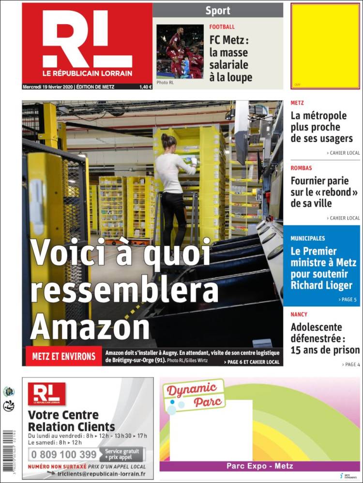 Portada de Le Republicain Lorrain (Francia)