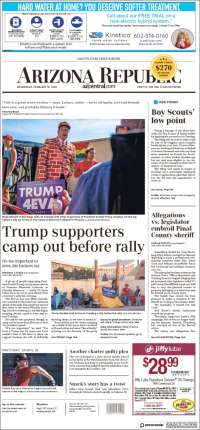 Portada de Arizona Republic News (USA)