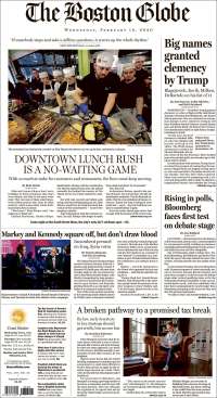 Portada de Boston Globe (USA)