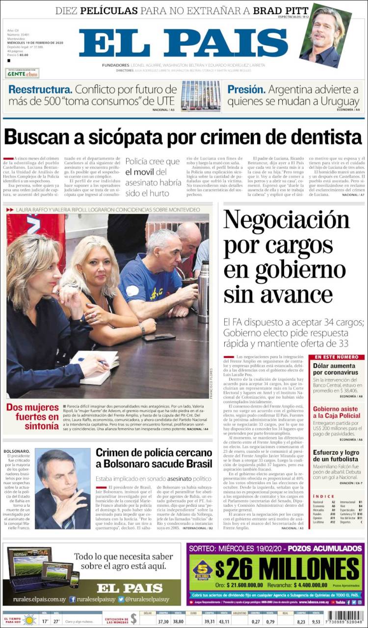 Portada de El País (Uruguay)