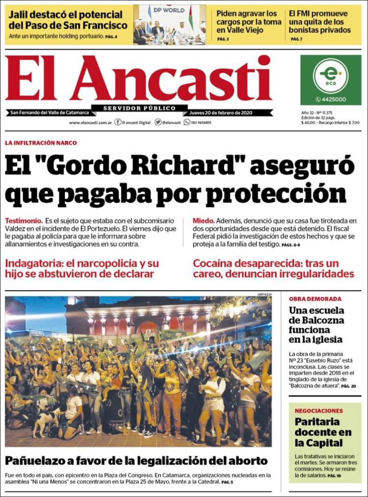 Portada de El Ancasti (Argentina)