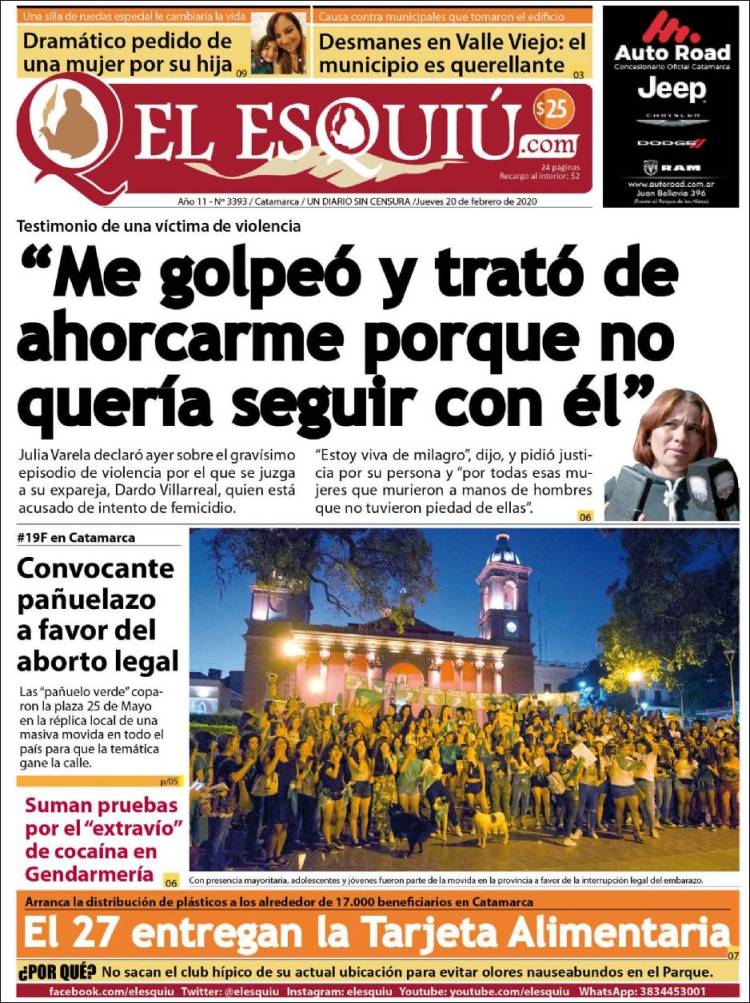 Portada de El Esquiu (Argentina)