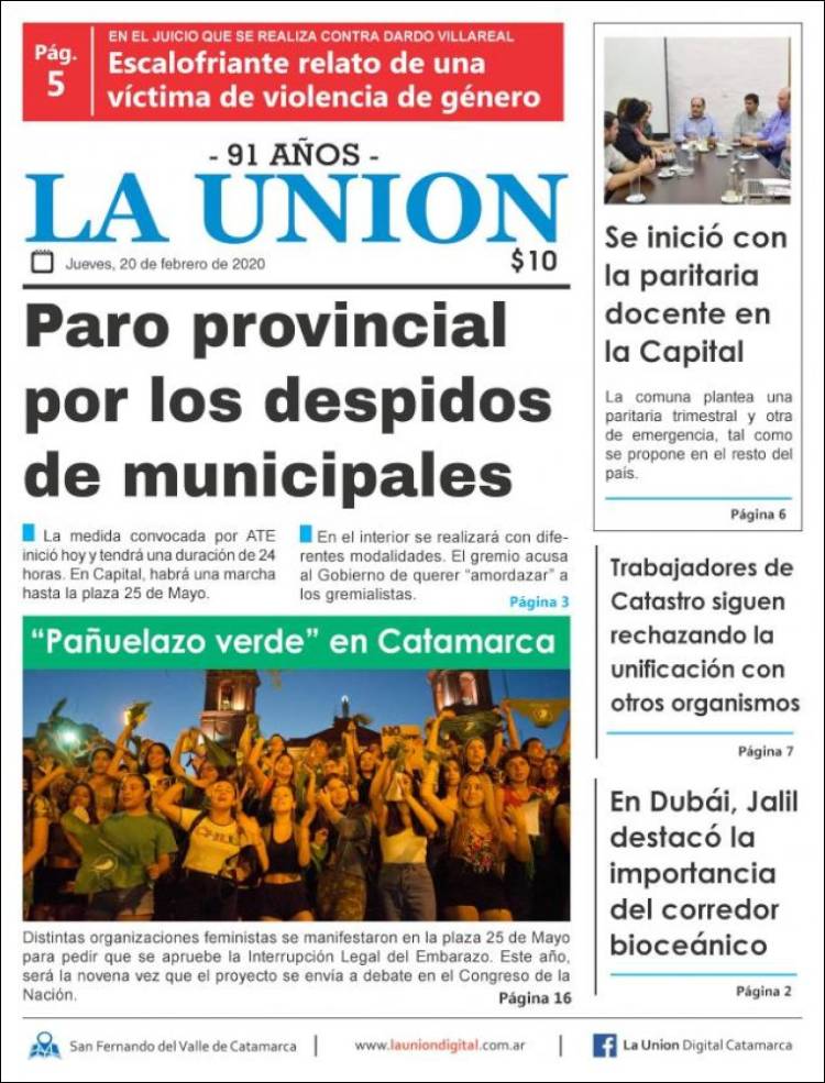 Portada de La Unión (Argentina)