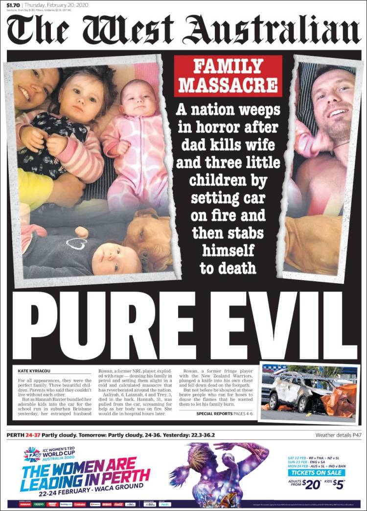 Portada de The West Australian (Australia)
