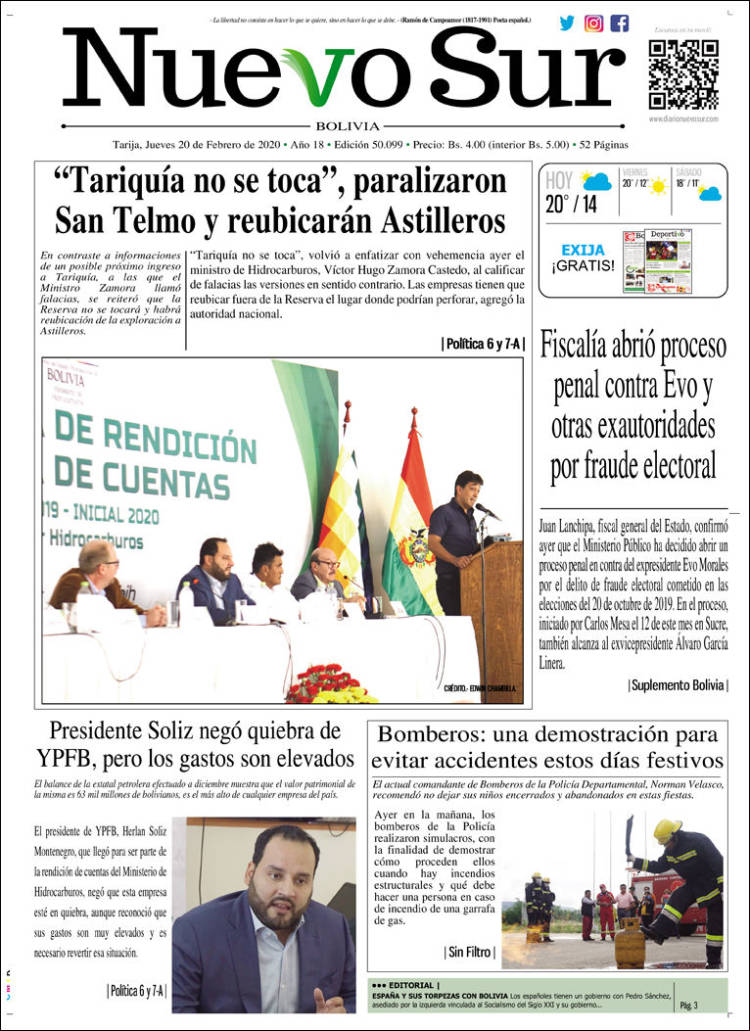 Portada de Nuevo Sur (Bolivia)