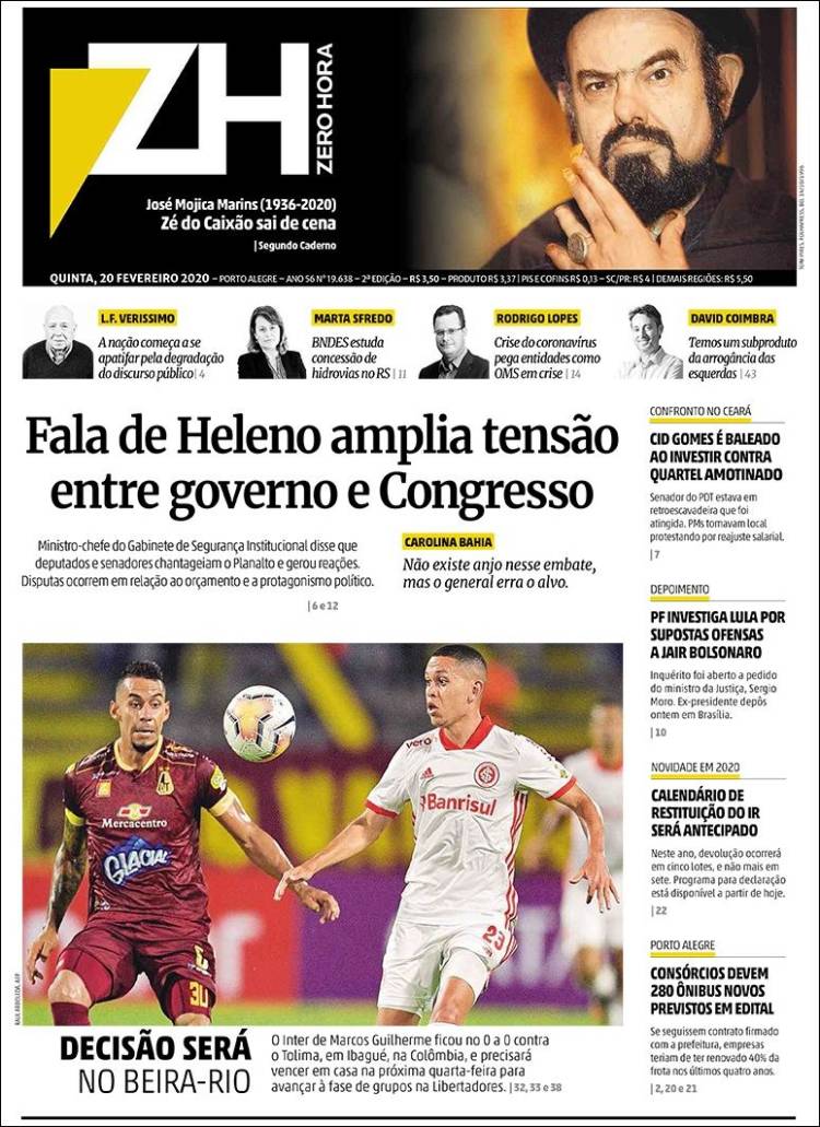 Portada de Zero Hora (Brasil)