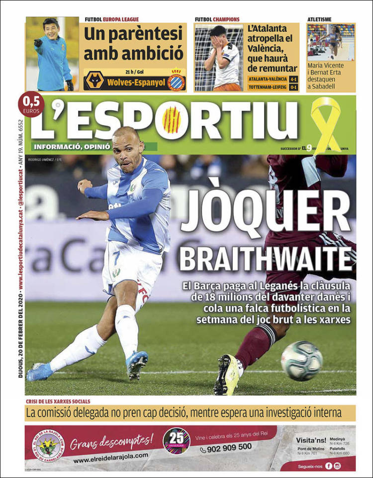 Portada de L'Esportiu (Espa&ntilde;a)