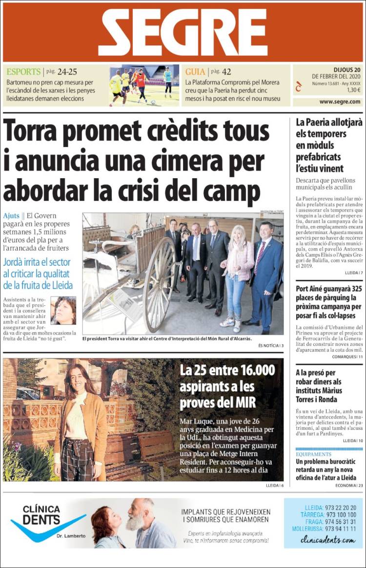 Portada de Segre (Espa&ntilde;a)