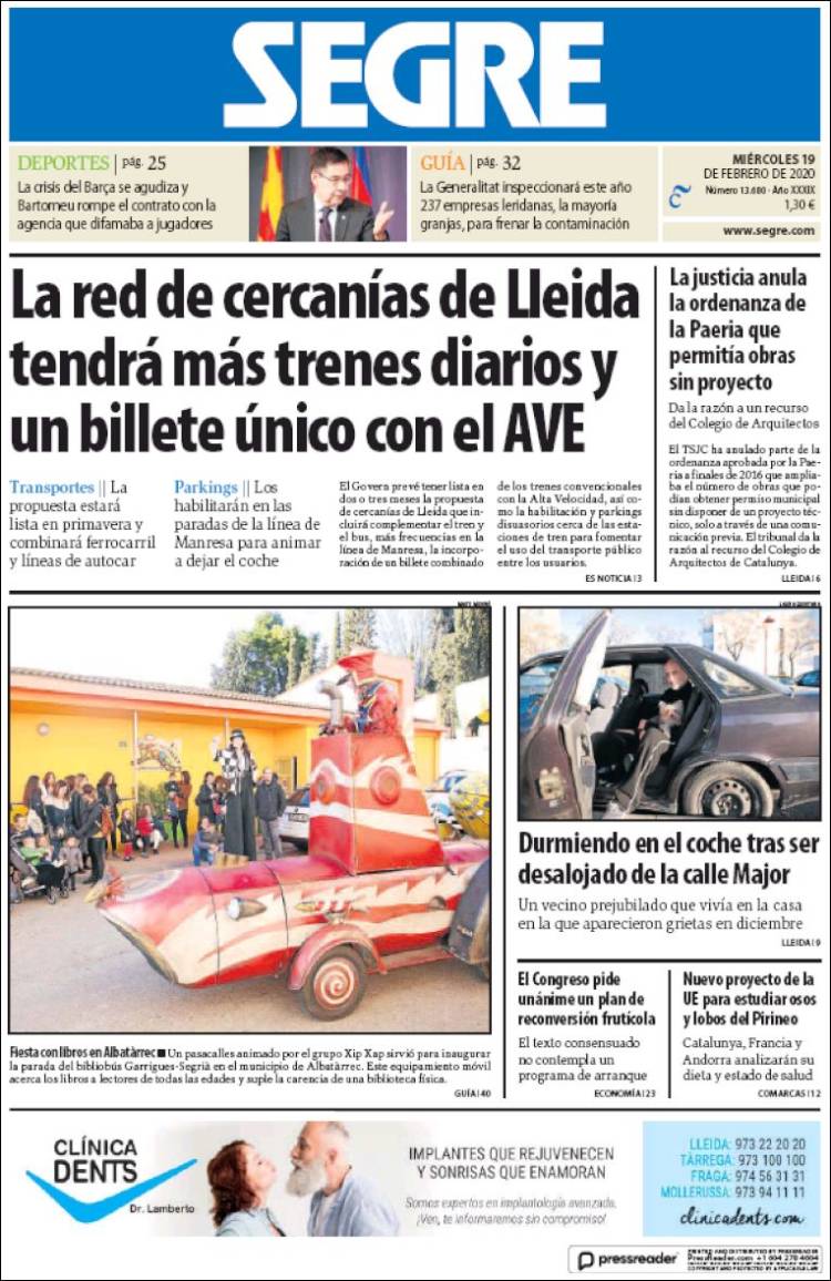 Portada de Segre  (Espa&ntilde;a)