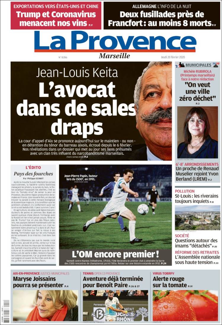 Portada de La Provence (Francia)