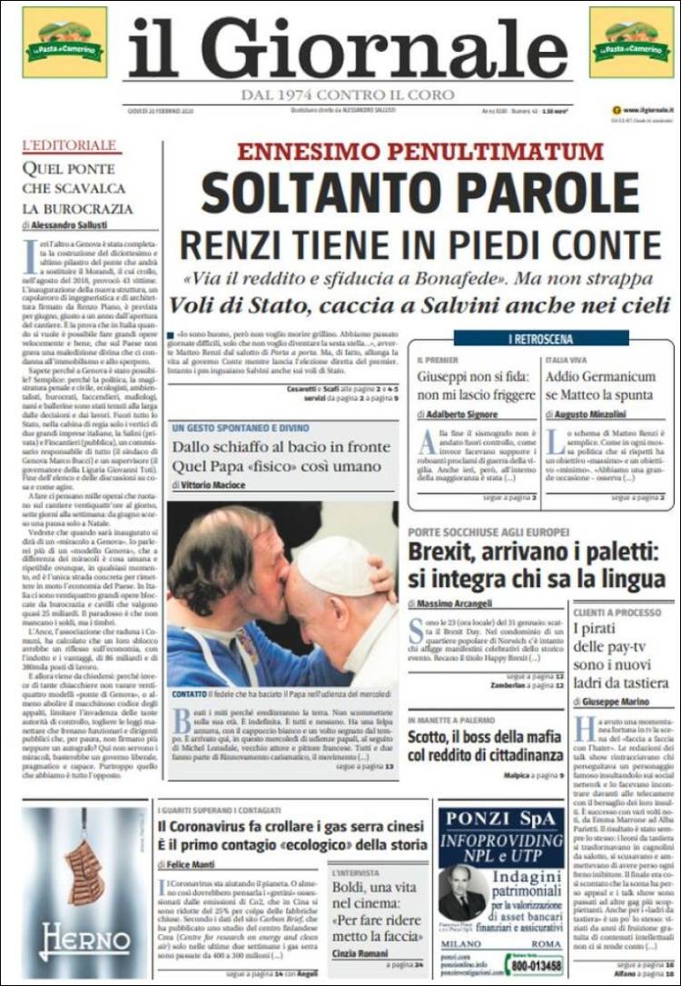 Portada de il Giornale (Italia)
