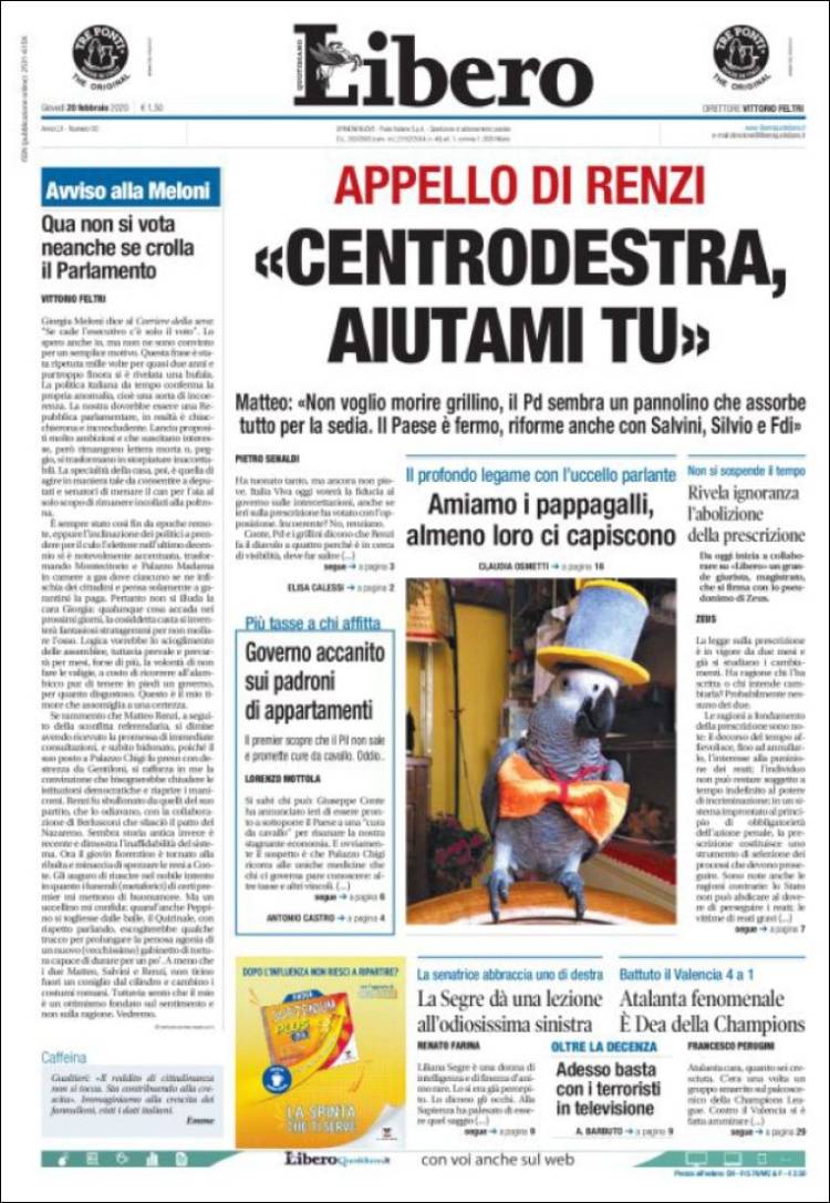 Portada de Libero (Italia)