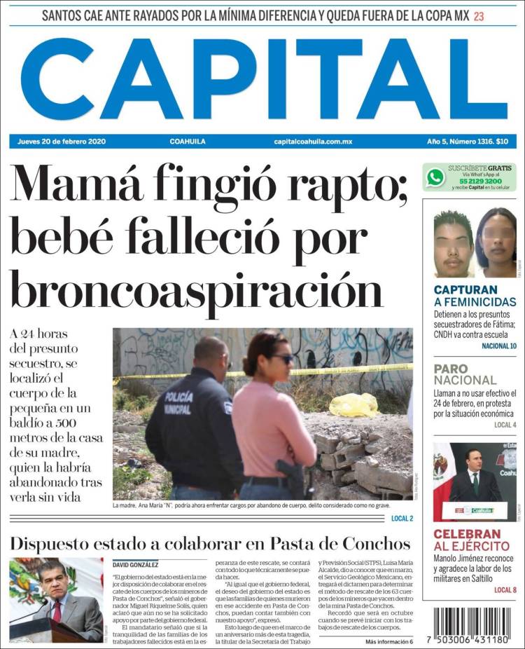 Portada de Capital Coahuila (México)