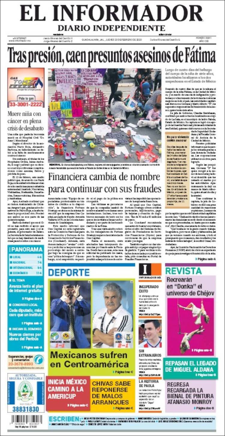 Portada de El Informador (México)