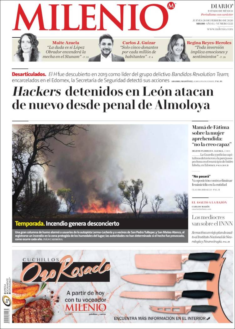 Portada de Milenio - Estado de México (México)