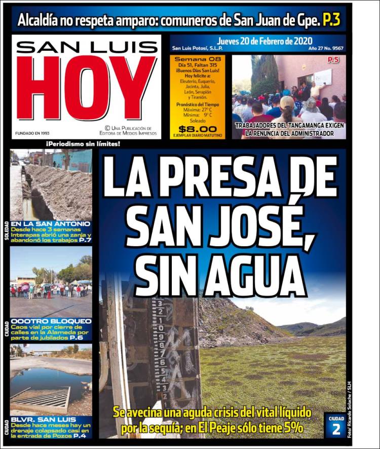 Portada de San Luis Hoy (México)