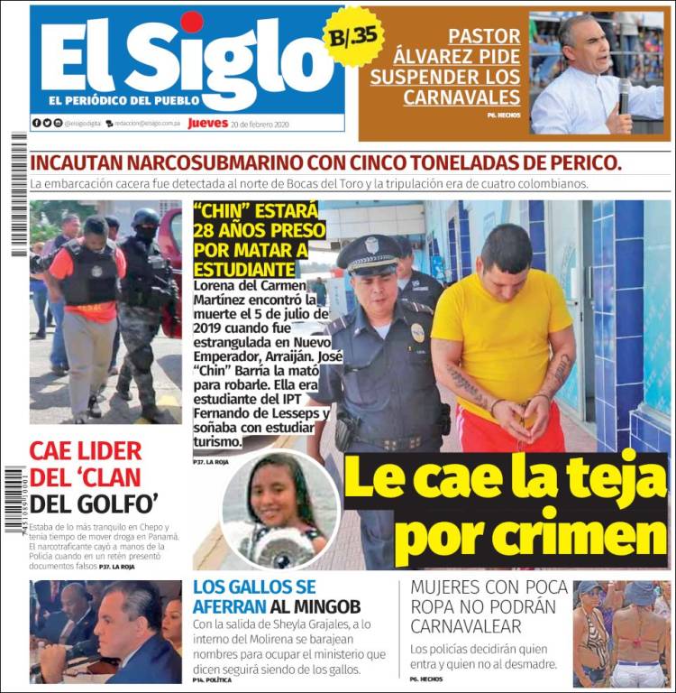Portada de El Siglo (Panam&aacute;)