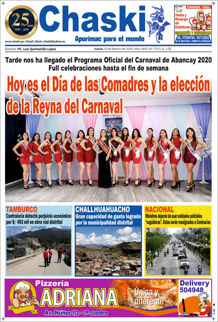 Portada de Diario Chaski (Per&uacute;)