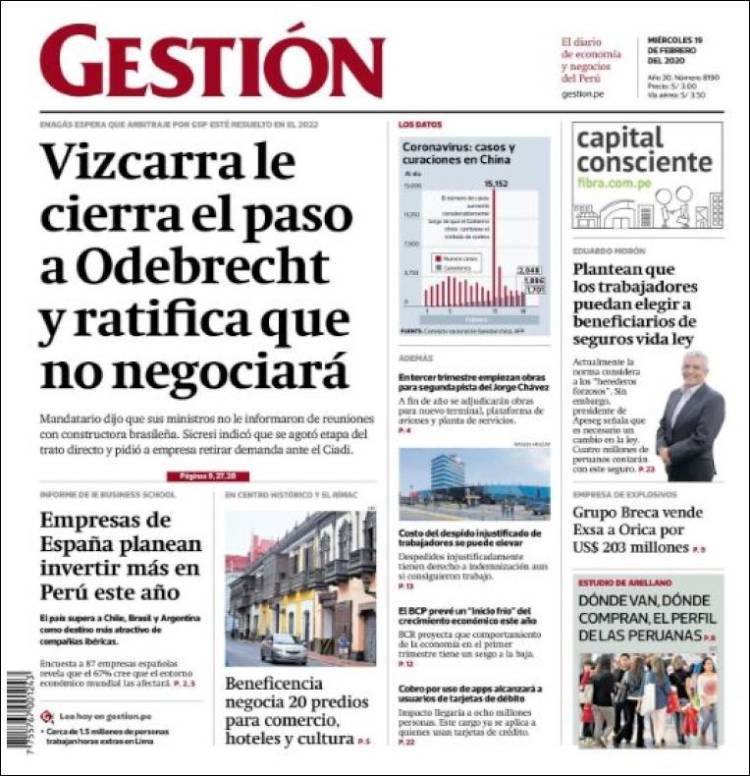 Portada de Diario Gestión (Per&uacute;)