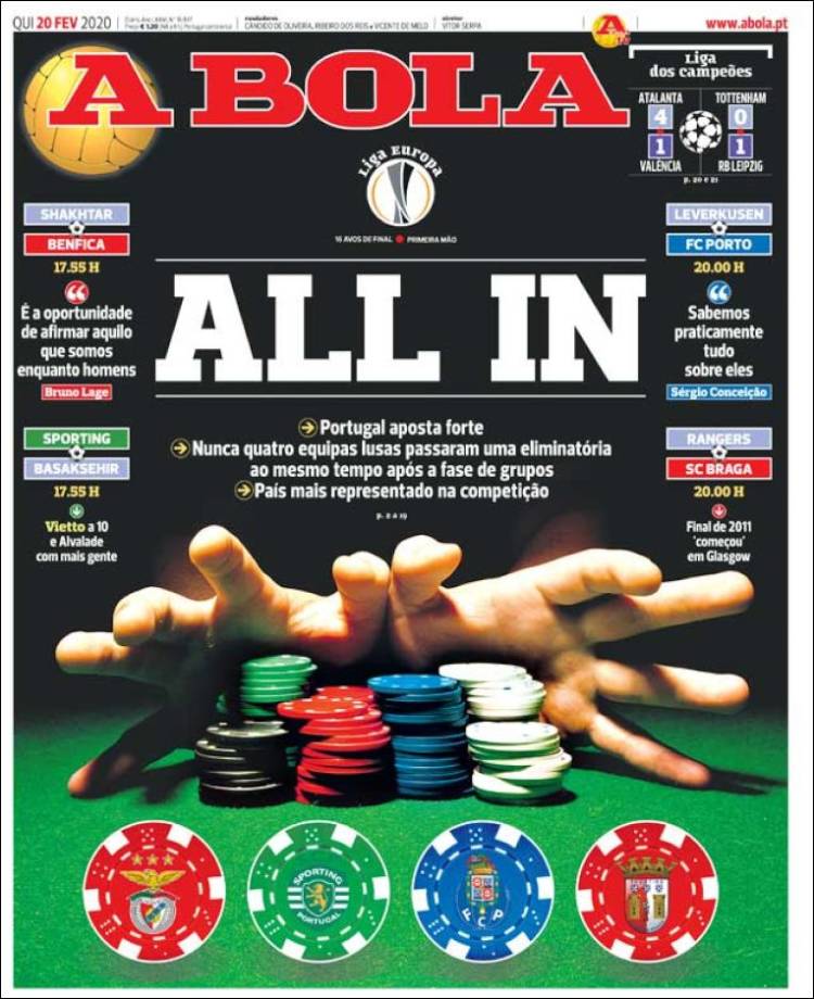 Portada de A Bola (Portugal)