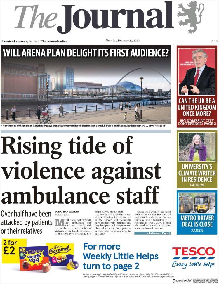 Portada de The Journal (Reino Unido)