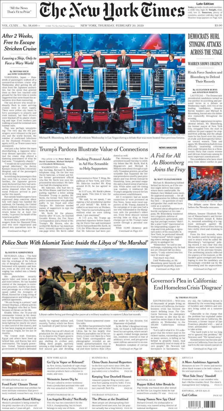 Portada de New York Times (USA)